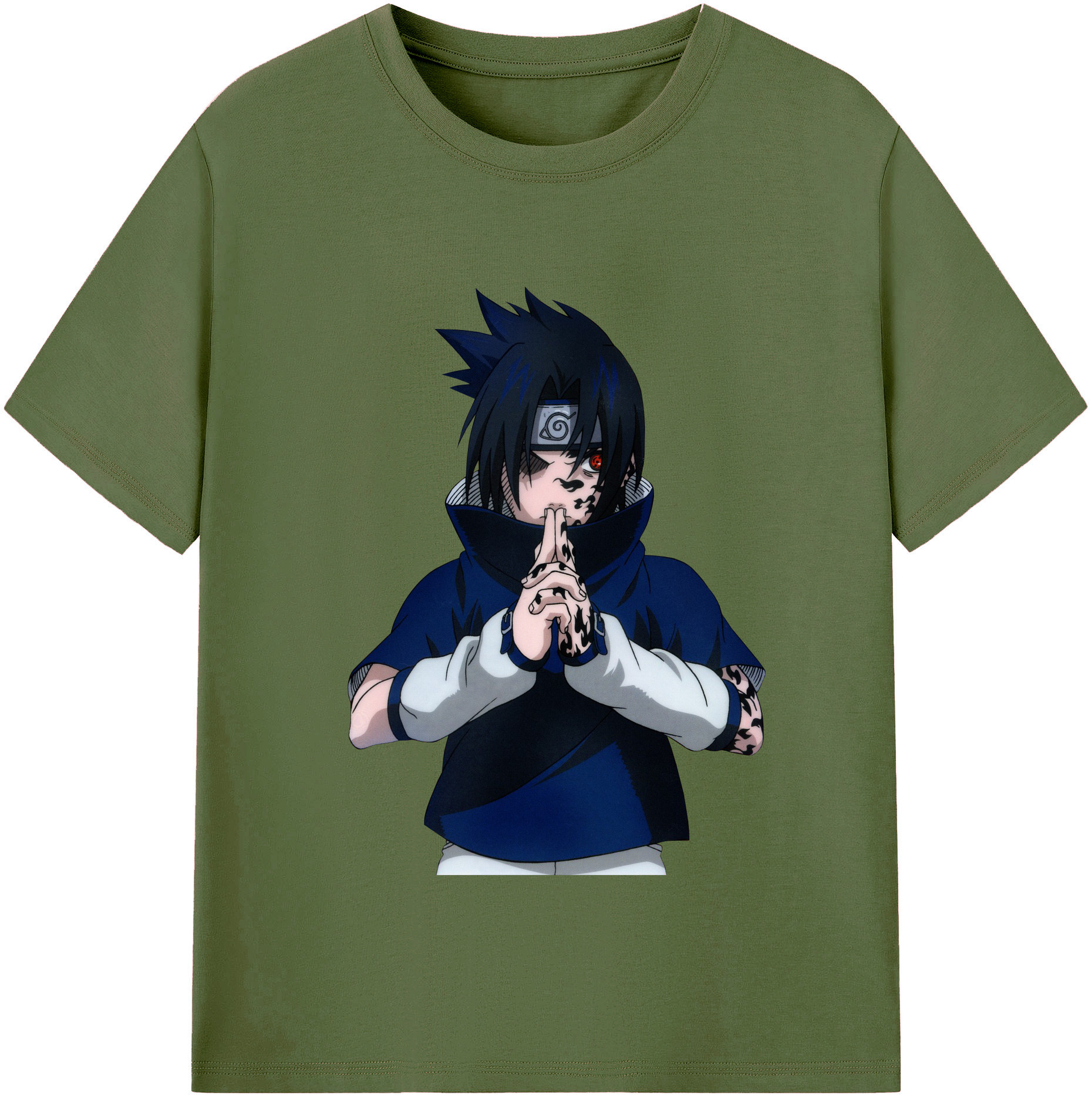 （画像用） NARUTO -ナルト- うちは サスケ Uchiha Sasuke 綿100％半袖Tシャツ（フロントプリント）